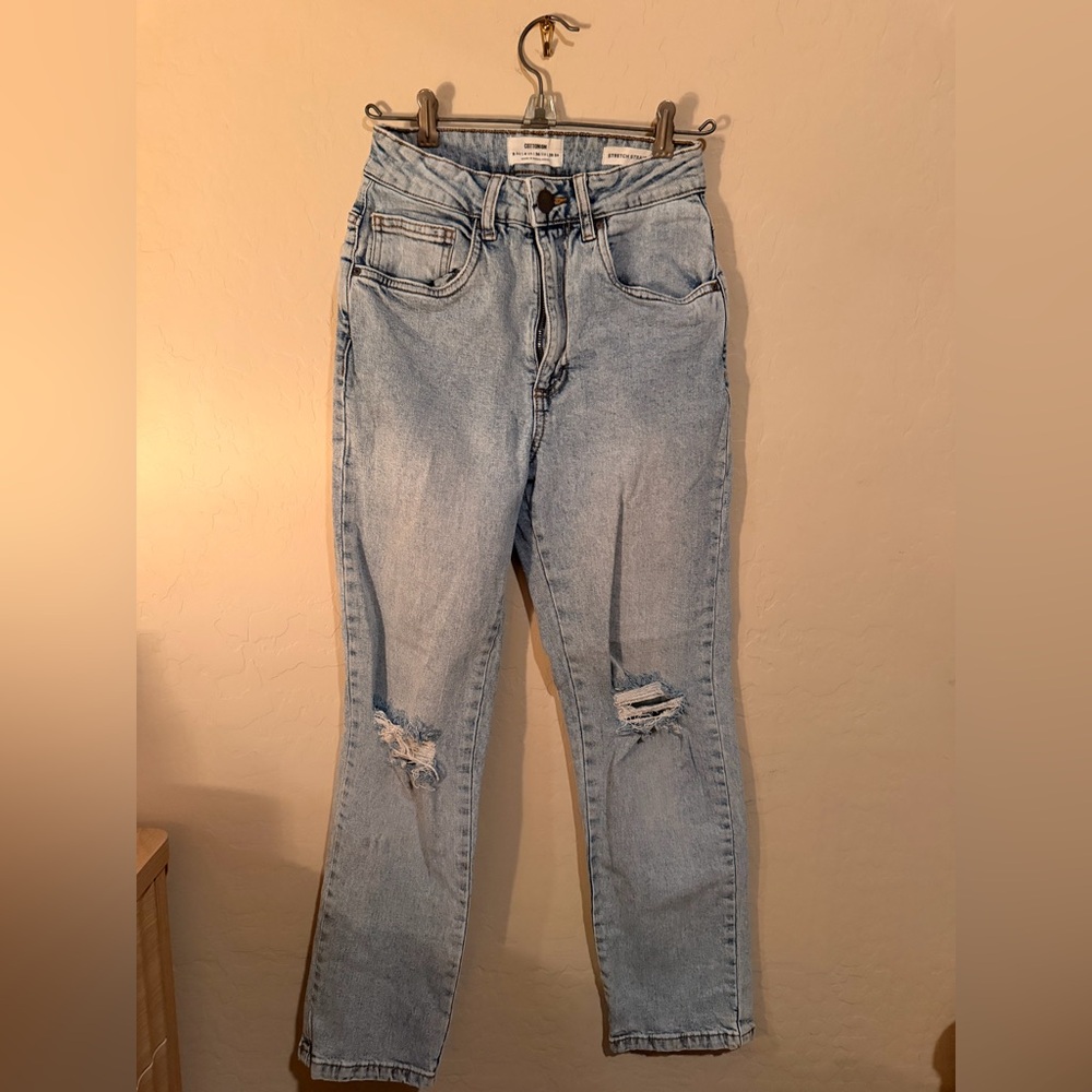 Light Blue Distressed Women's Jeans